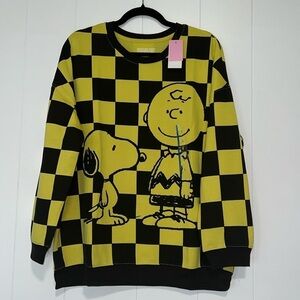 Peanuts Hybrid Sweatshirt Charlie Brown and Snoopy NWT H13